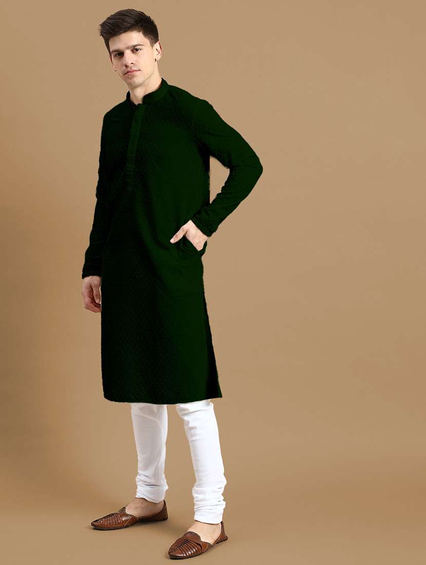 men long sleeves kurta and churidar set - 22375089 -  Standard Image - 1