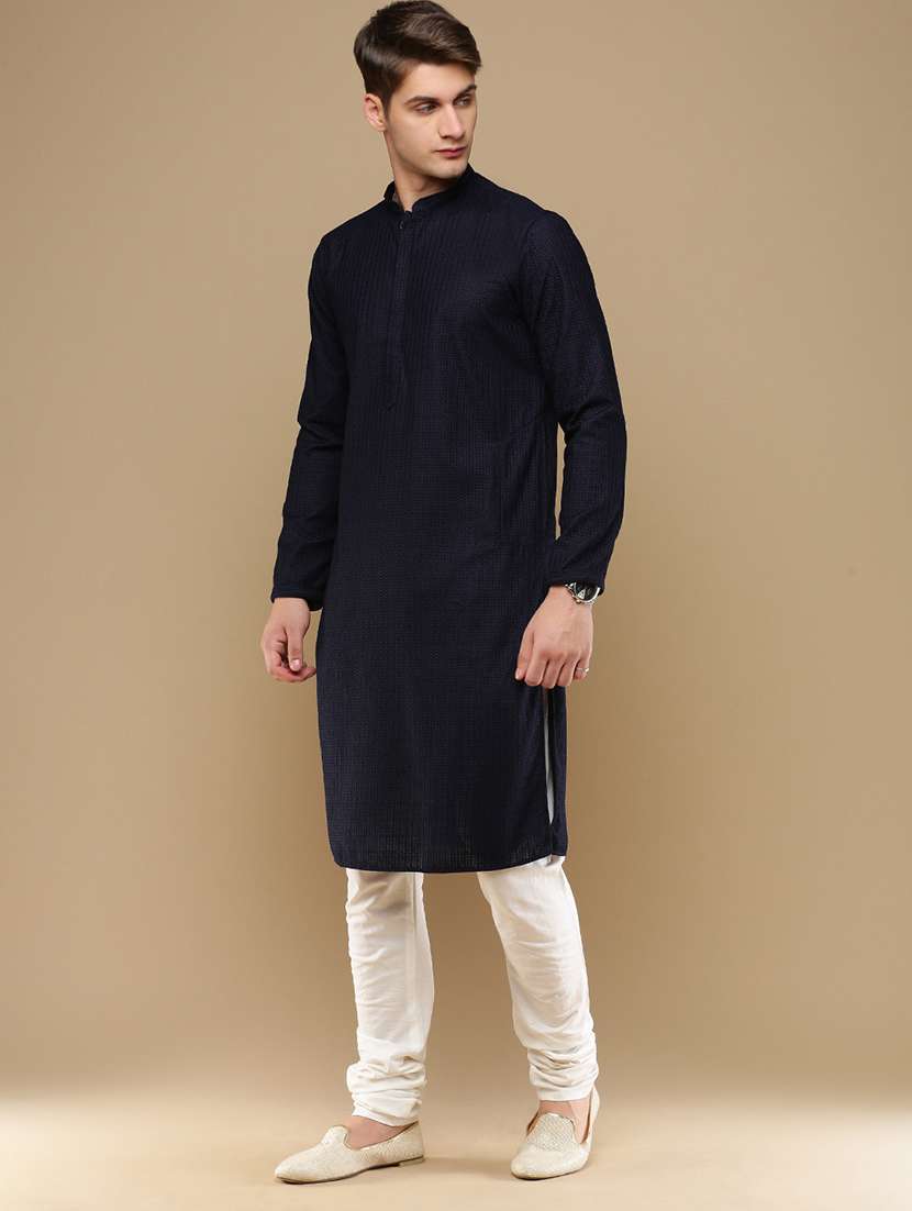 men long sleeve kurta and churidar set - 22375092 -  Standard Image - 1