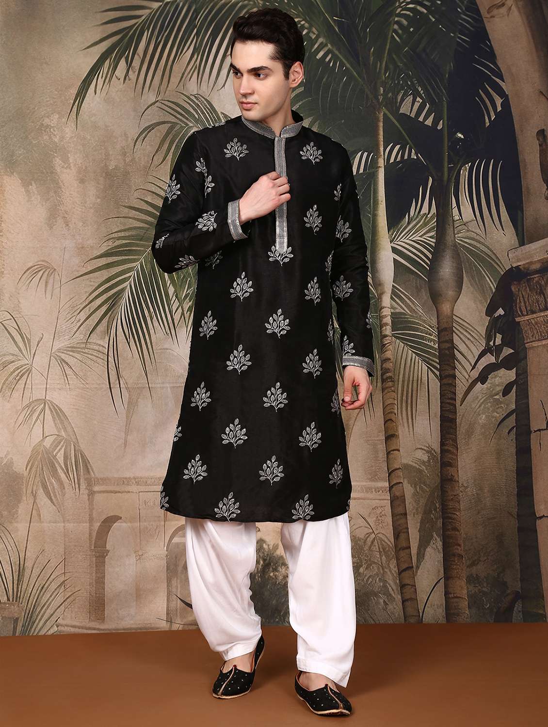 men long sleeve kurta and salwar set
