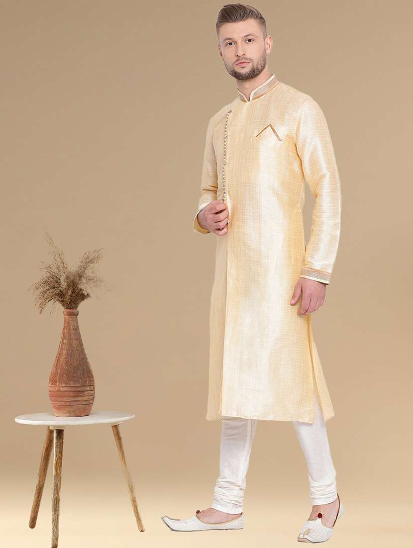 men long sleeve kurta and churidar set - 22375400 -  Standard Image - 1