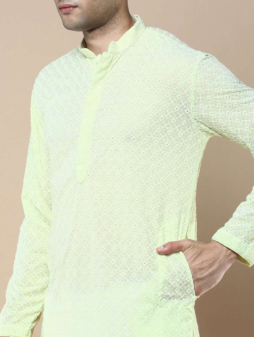 men self design kurta and churidar set - 22375469 -  Standard Image - 4