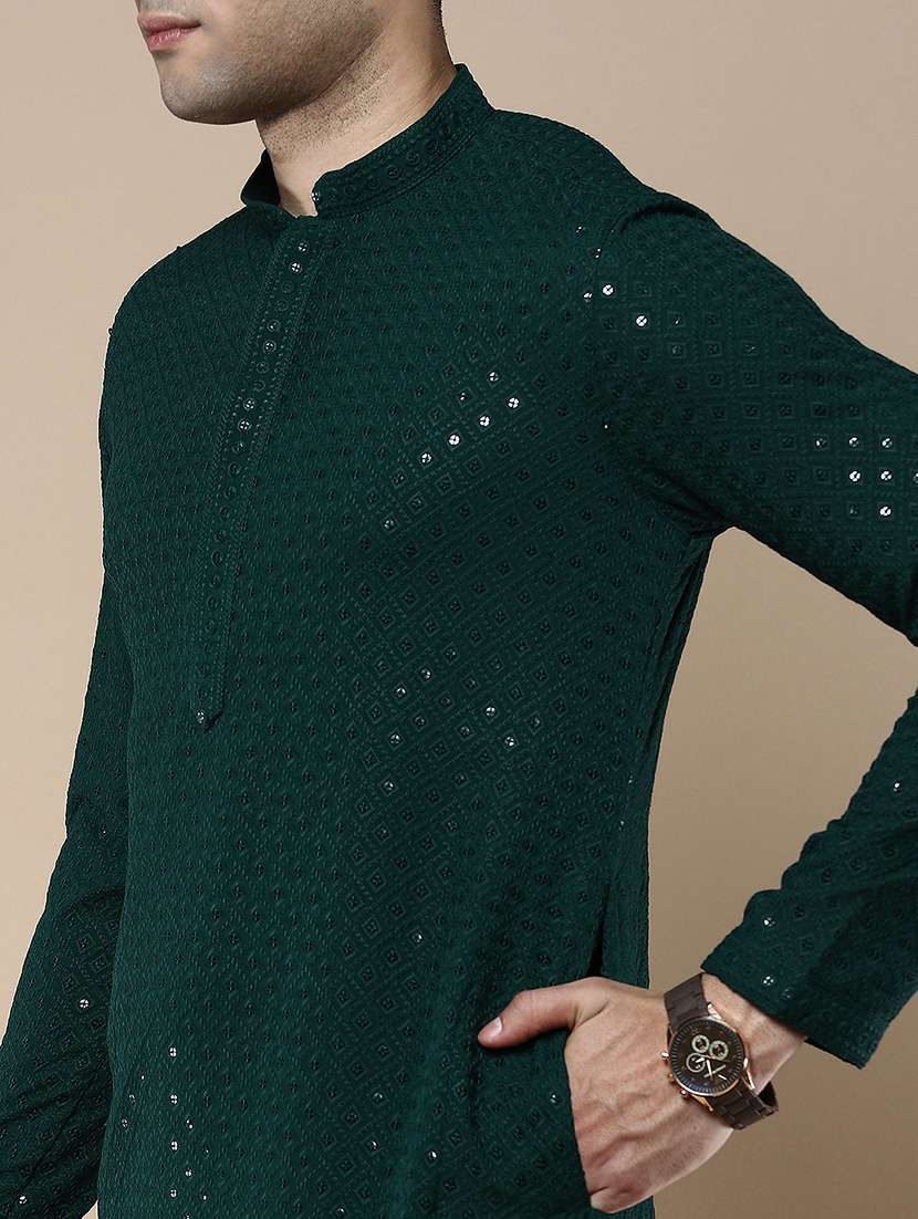 men self design kurta and pyjama set - 22375479 -  Standard Image - 4