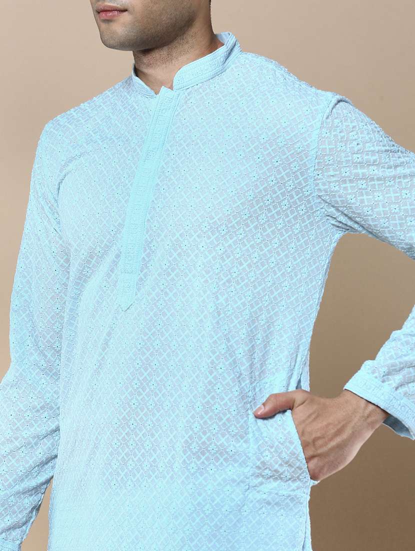 men self design kurta and churidar set - 22375487 -  Standard Image - 4