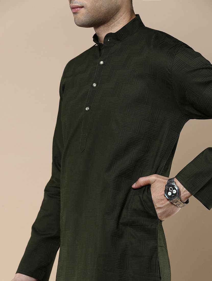 men long sleeve kurta and pyjama set - 22375493 -  Standard Image - 4