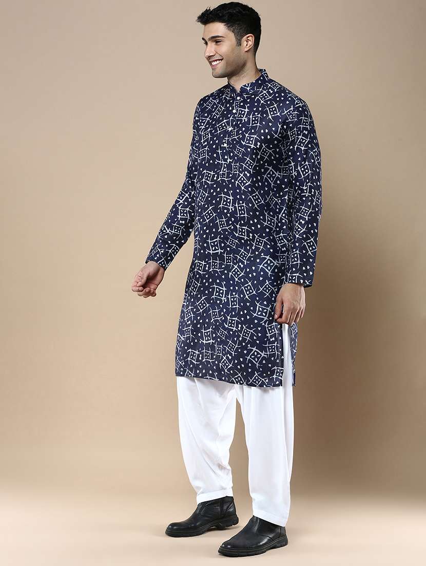 men long sleeve kurta and salwar set - 22375496 -  Standard Image - 1