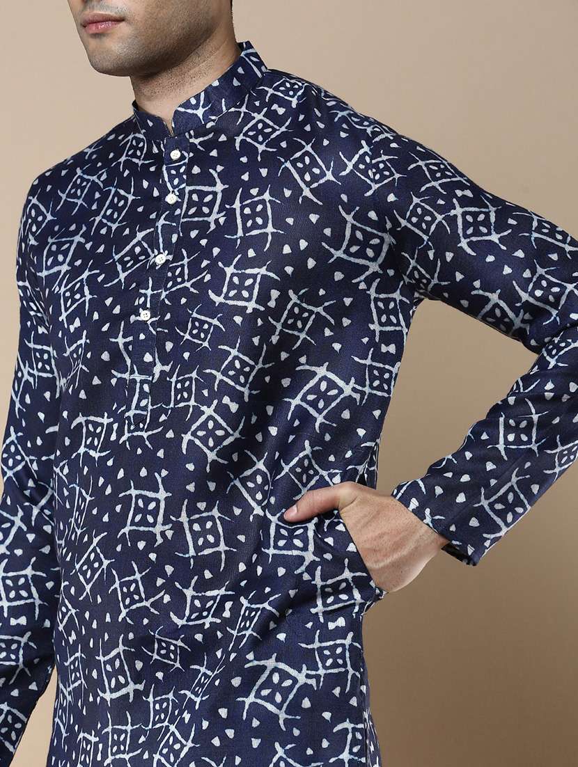 men long sleeve kurta and salwar set - 22375496 -  Standard Image - 4