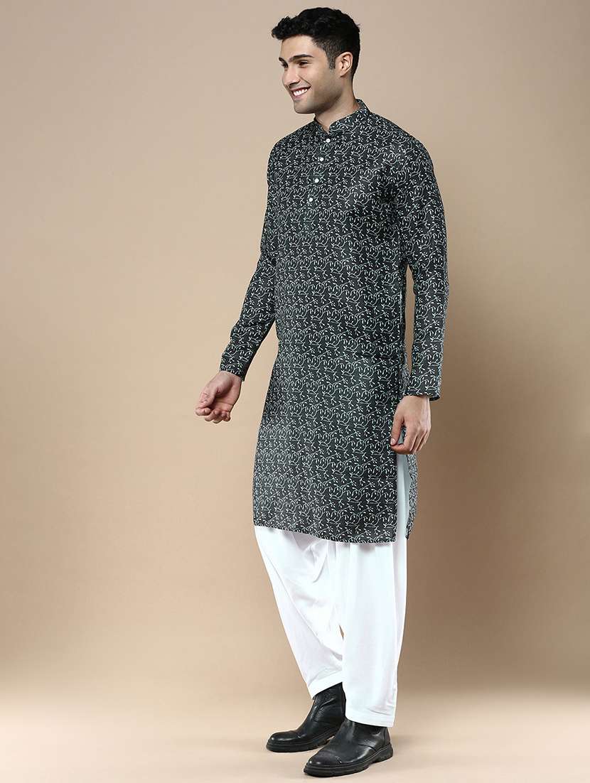 men long sleeve kurta and salwar set - 22375497 -  Standard Image - 1