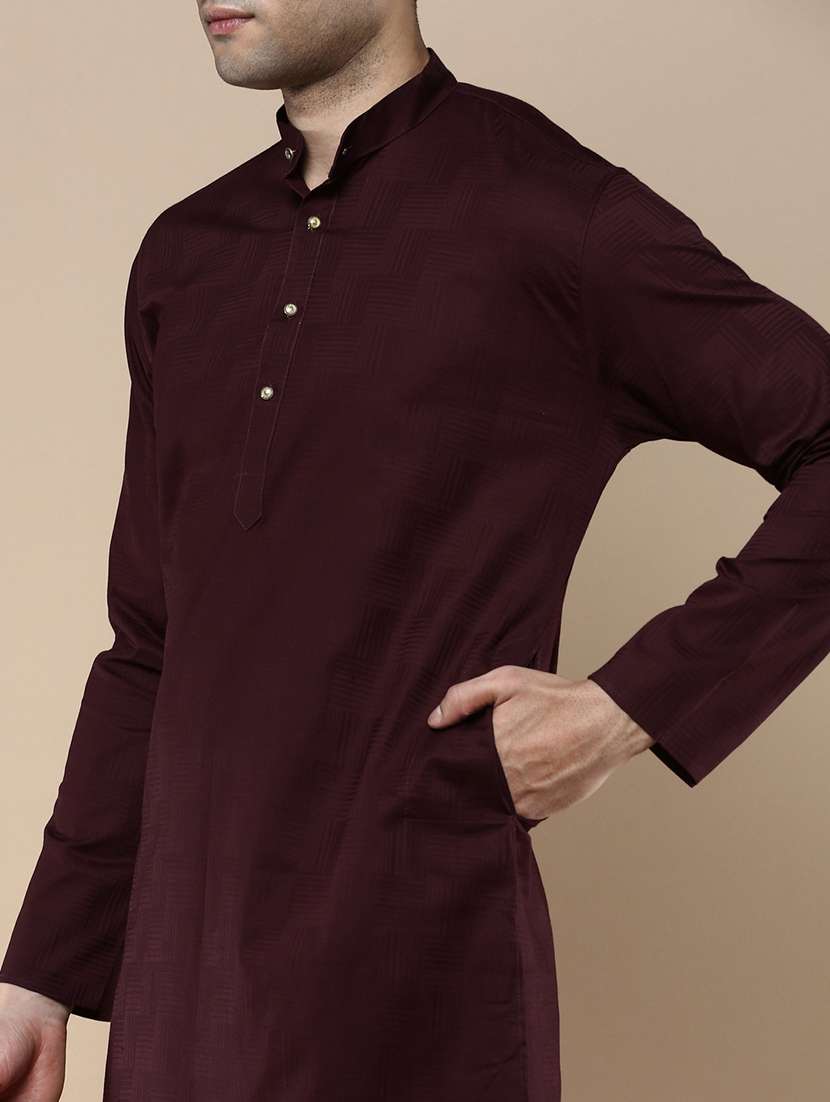 men long sleeve kurta and pyjama set - 22375503 -  Standard Image - 4