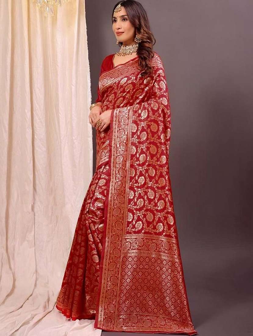 women self design banarasi saree with blouse - 22375879 -  Standard Image - 1