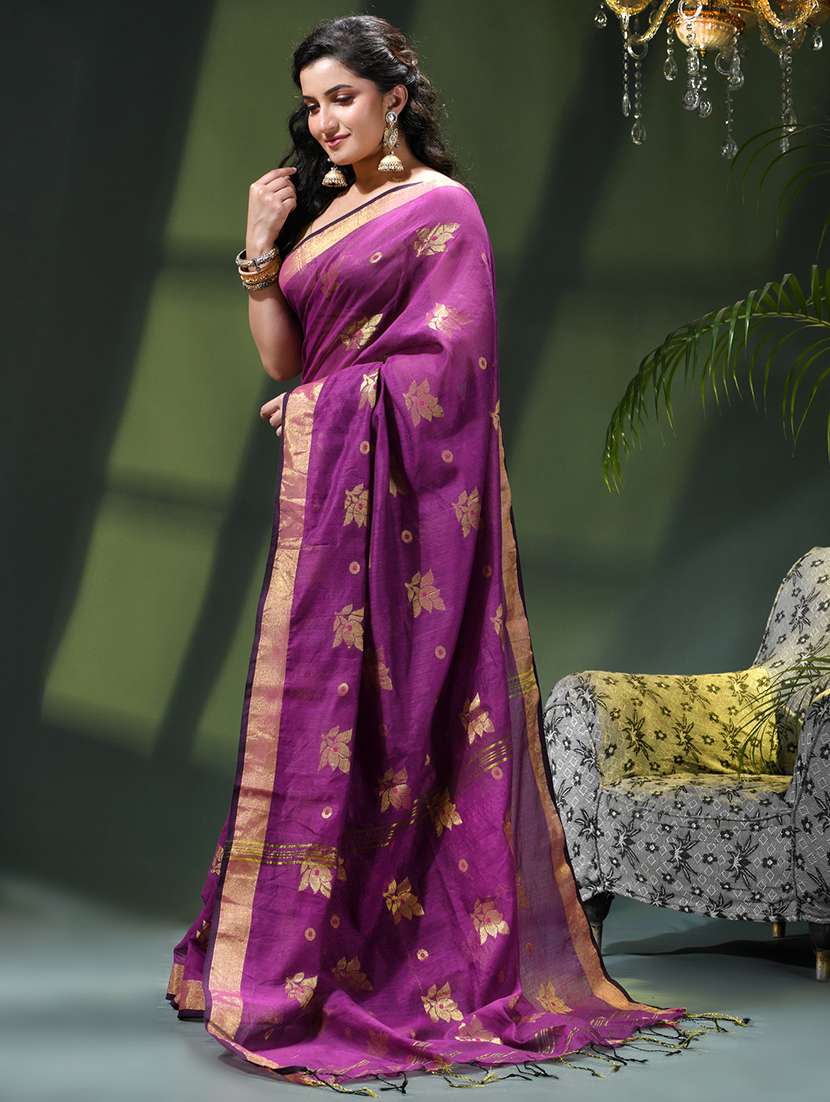 women self design handloom saree with blouse - 22376123 -  Standard Image - 1