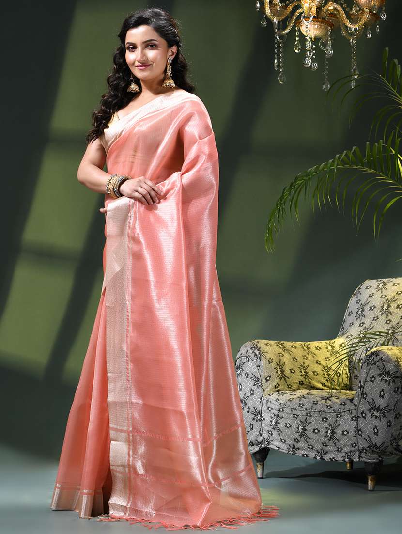 women striped bordered saree with blouse - 22376138 -  Standard Image - 1
