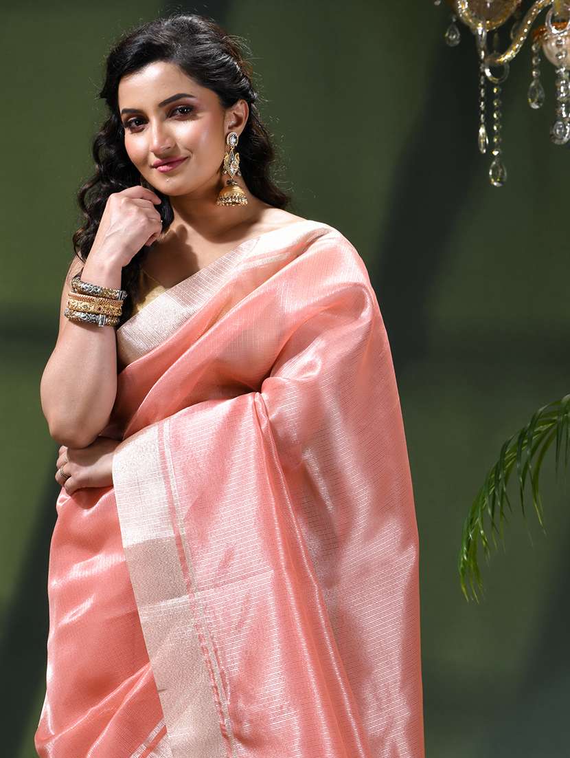 women striped bordered saree with blouse - 22376138 -  Standard Image - 4