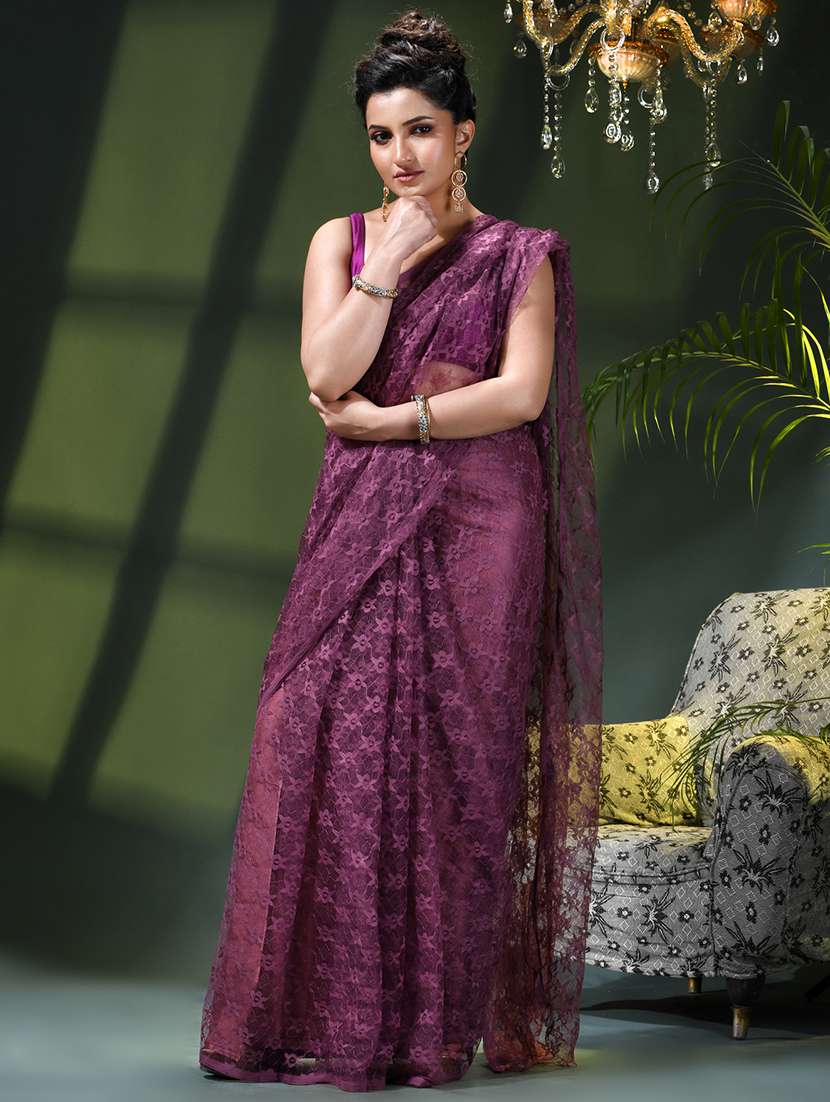 women self design plain saree - 22376149 -  Standard Image - 4