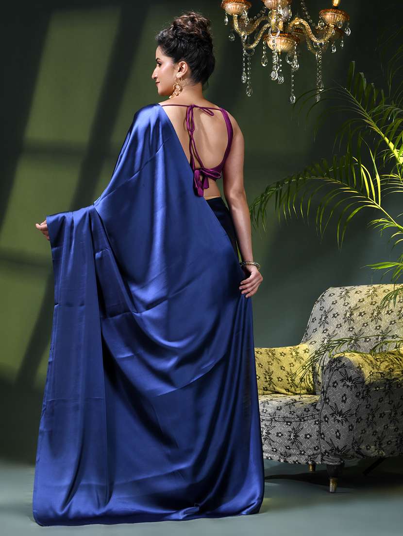 women solid plain saree - 22376193 -  Standard Image - 4