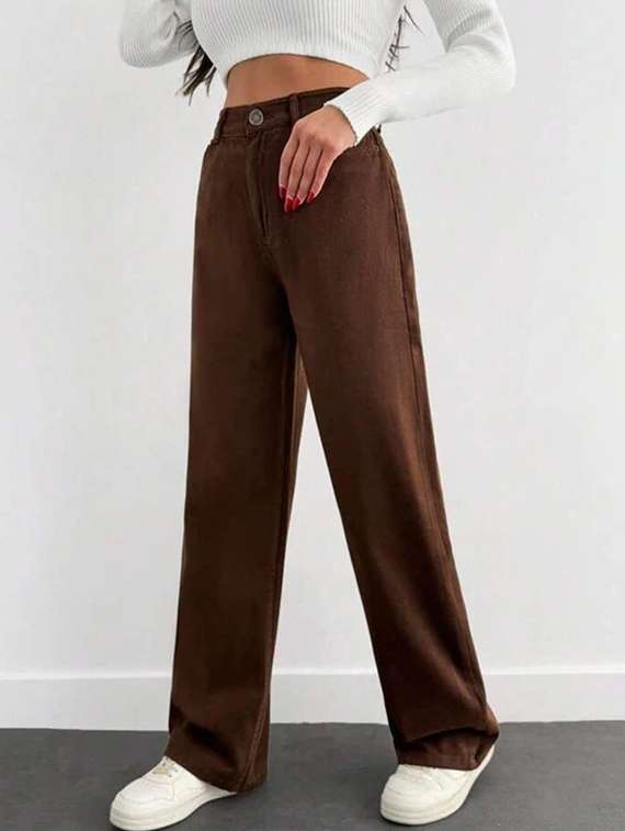 women solid high rise realxed fit jeans - 22376278 -  Standard Image - 1