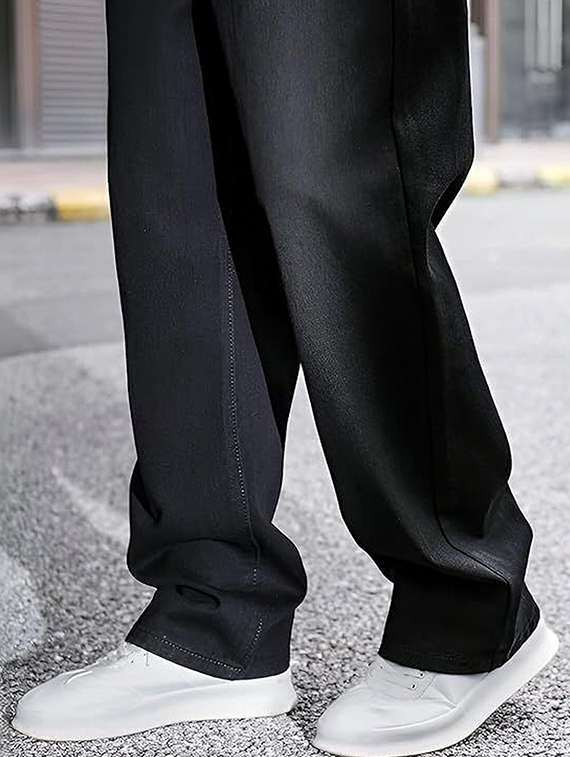 men solid mid rise baggy jeans - 22376361 -  Standard Image - 4