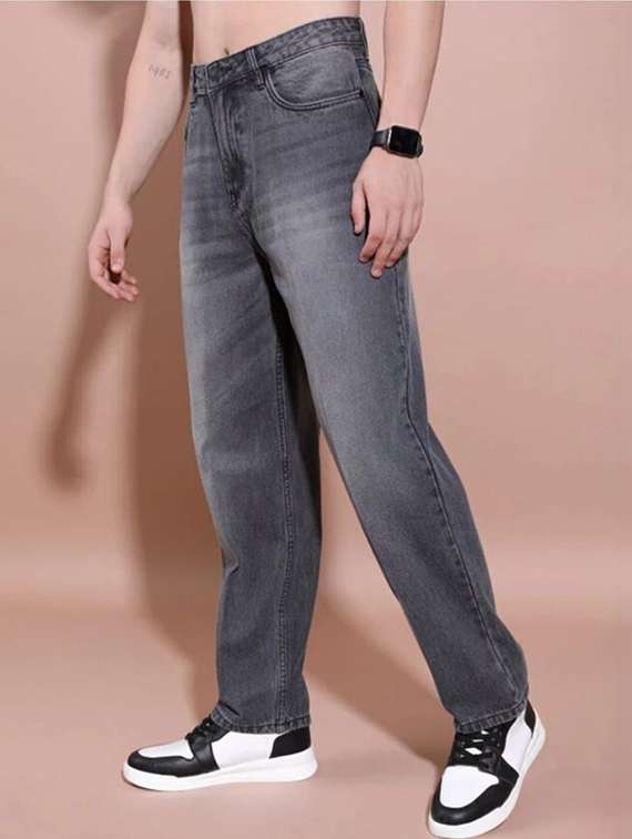 men solid mid rise straight jeans - 22376364 -  Standard Image - 1