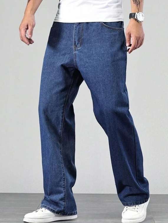 men solid mid rise relaxed jeans - 22376367 -  Standard Image - 1