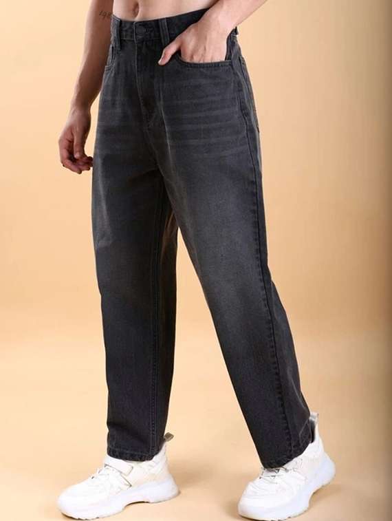 men solid mid rise straight jeans - 22376369 -  Standard Image - 1