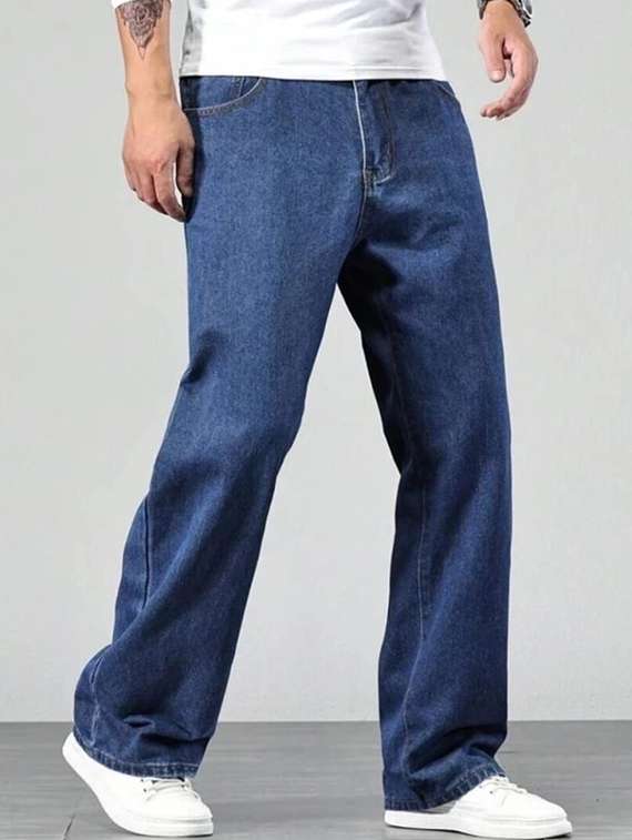 men solid mid rise relaxed jeans - 22376372 -  Standard Image - 1