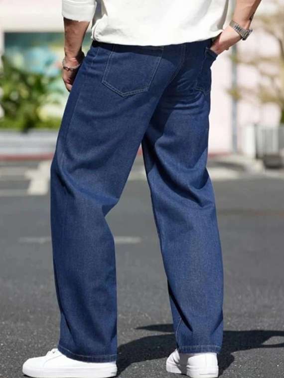 men solid mid rise straight jeans - 22376377 -  Standard Image - 1