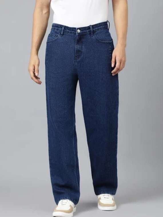 men solid mid rise straight jeans - 22376382 -  Standard Image - 1