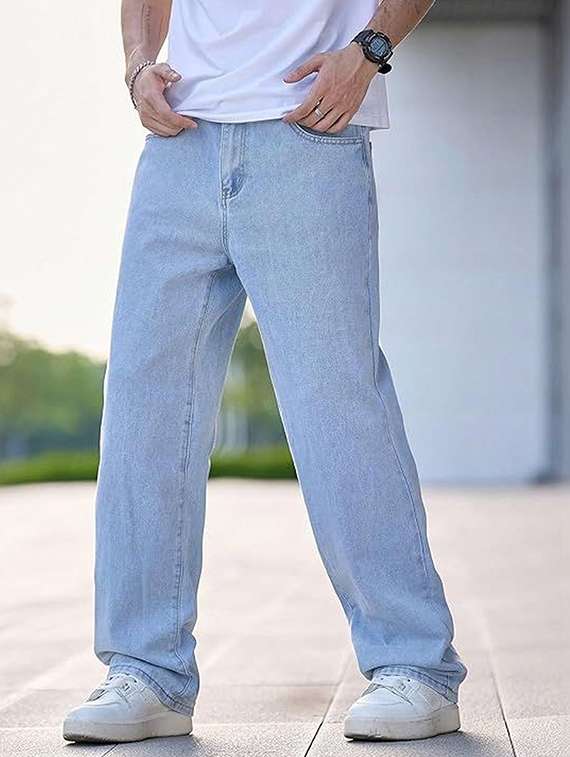 men solid mid rise relaxed jeans - 22376383 -  Standard Image - 1