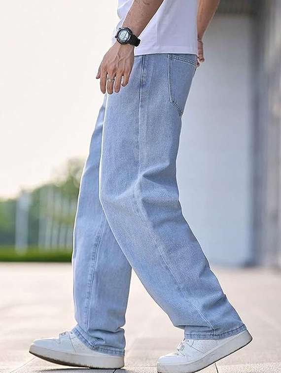 men solid mid rise relaxed jeans - 22376383 -  Standard Image - 4