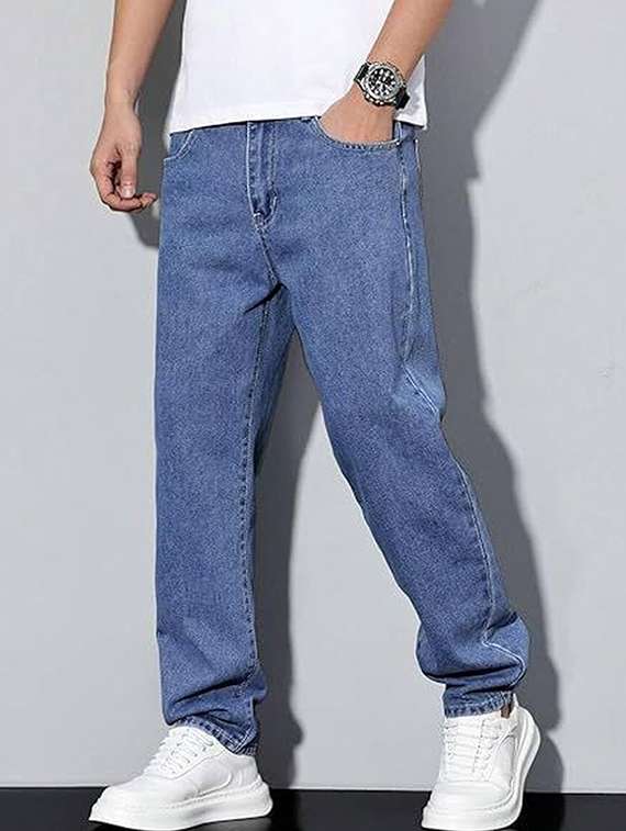 men solid mid rise relaxed jeans - 22376398 -  Standard Image - 1