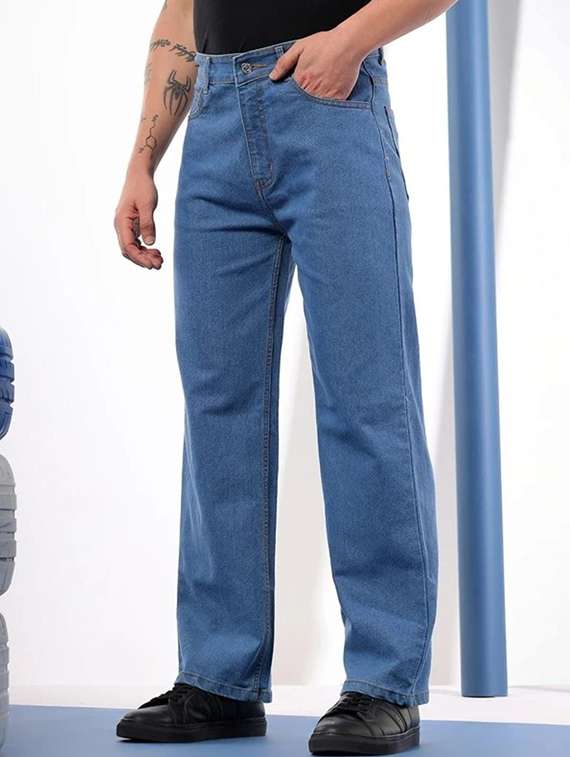 men solid mid rise straight jeans - 22376403 -  Standard Image - 1
