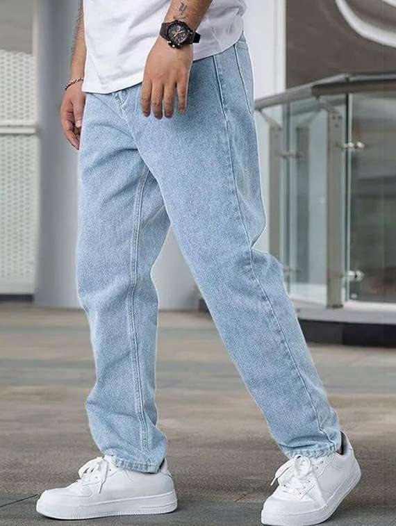 men solid mid rise straight jeans - 22376443 -  Standard Image - 1