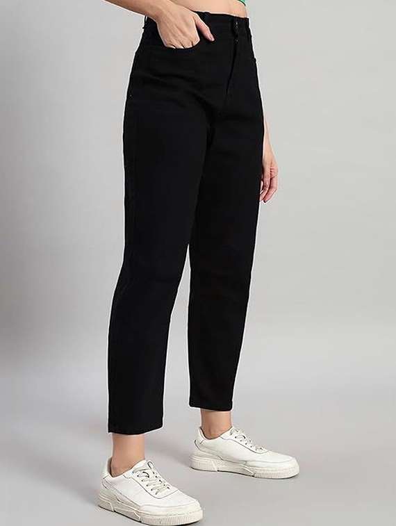 women solid high rise mom fit jeans - 22376517 -  Standard Image - 1