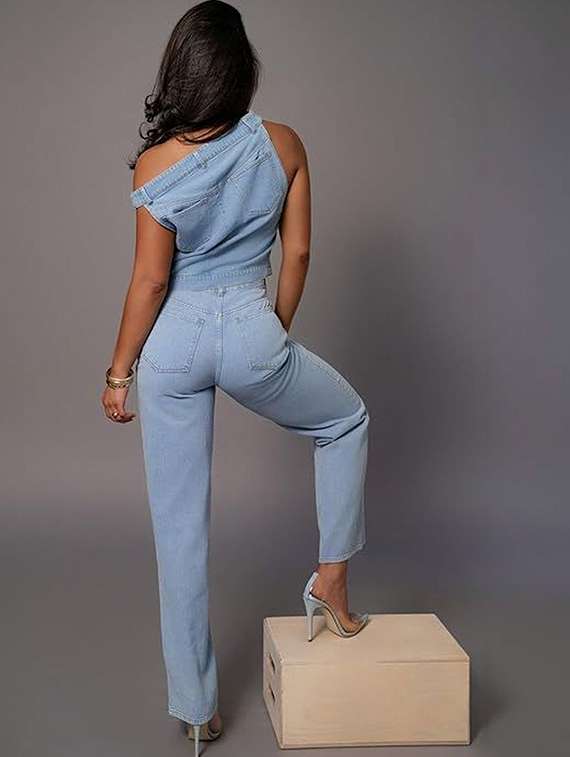 women solid high rise straight jeans - 22376558 -  Standard Image - 1