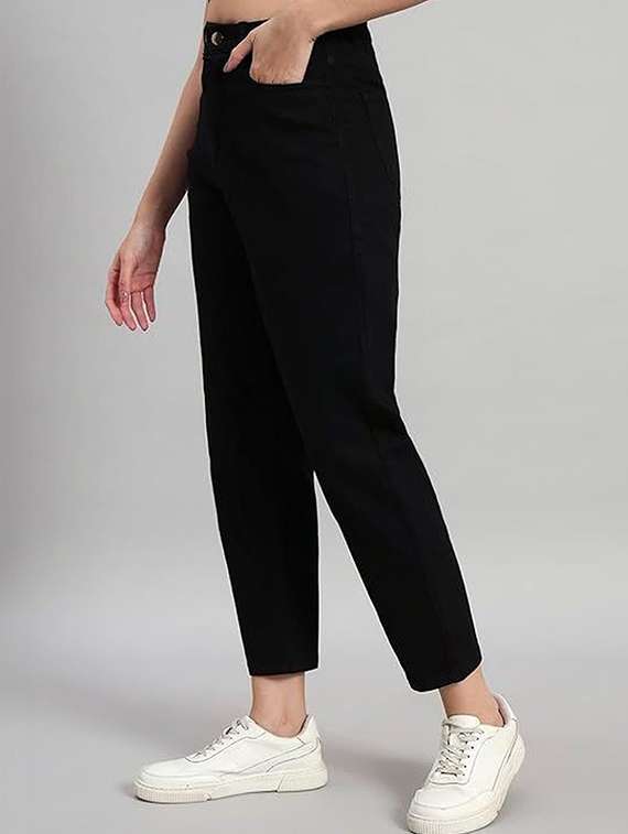 women solid high rise mom fit jeans - 22376562 -  Standard Image - 1