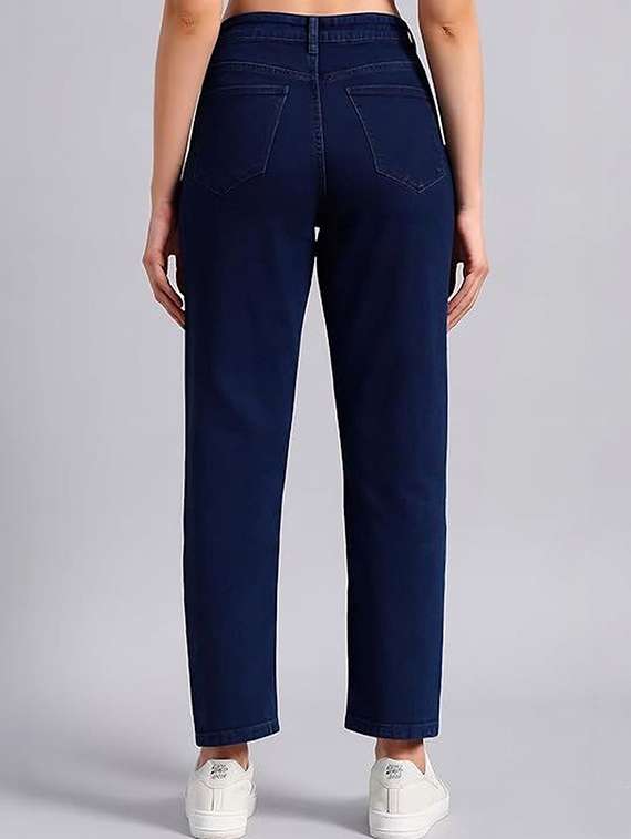 women solid high rise mom fit jeans - 22376563 -  Standard Image - 1