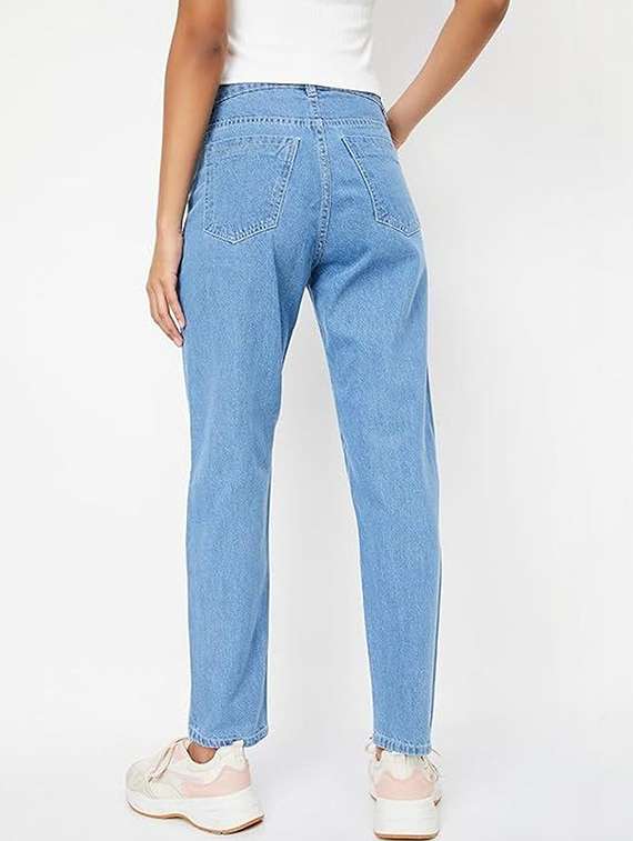 women solid mid rise boyfriend fit jeans - 22376564 -  Standard Image - 1