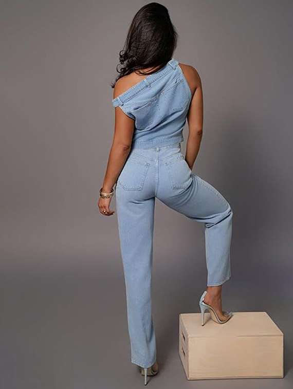 women solid high rise straight jeans - 22376576 -  Standard Image - 1