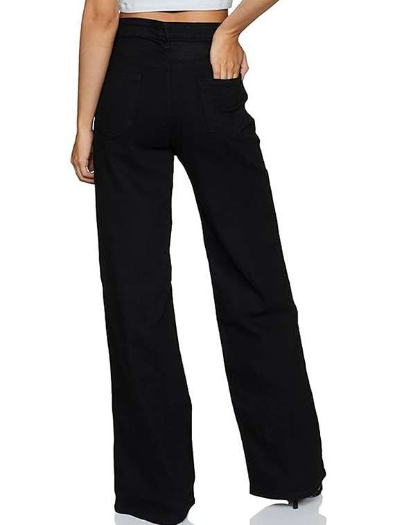 women solid high rise straight jean - 22376624 -  Standard Image - 1