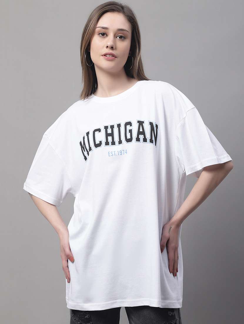 women printed short sleeve oversized t-shirt - 22376642 -  Standard Image - 1