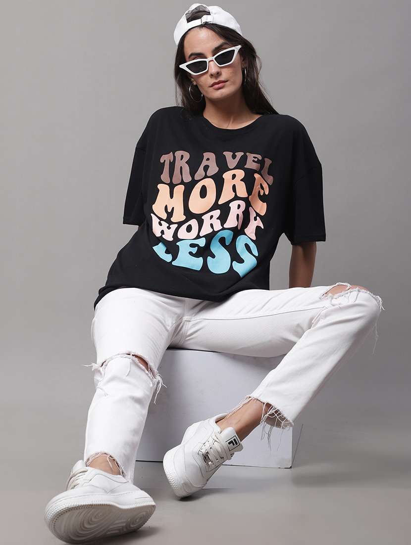 women printed short sleeve oversized t-shirt - 22376643 -  Standard Image - 4