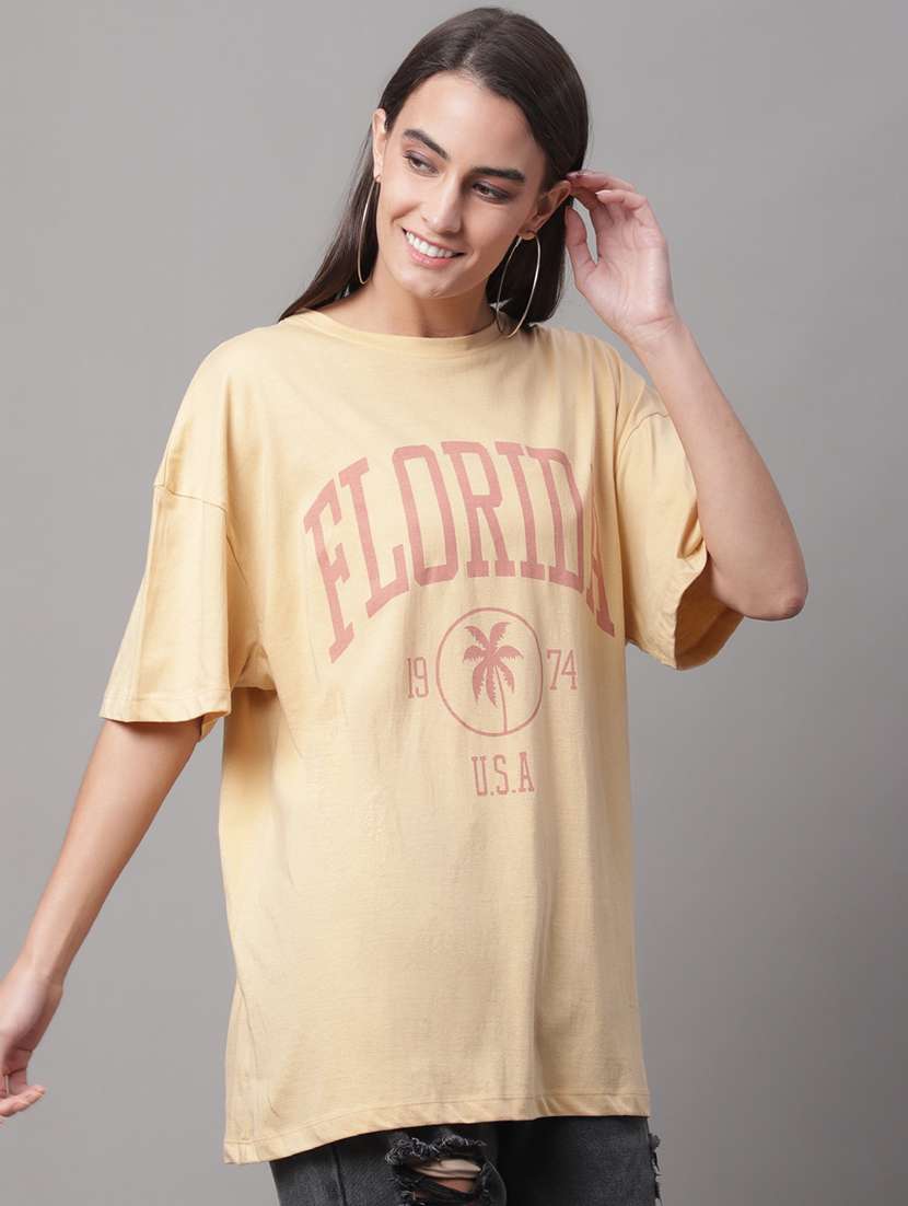 women printed short sleeve oversized t-shirt - 22376644 -  Standard Image - 1