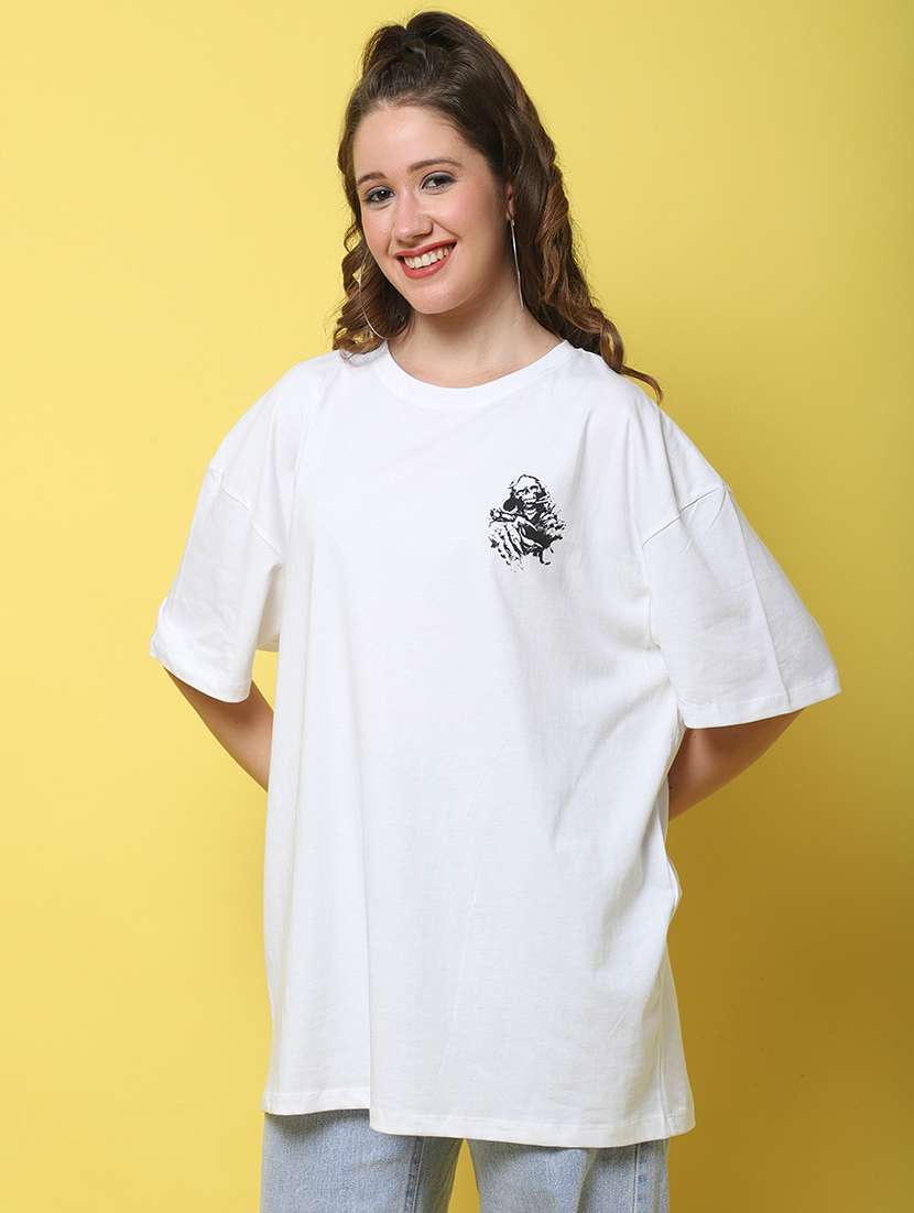 women printed short sleeve oversized t-shirt - 22376647 -  Standard Image - 4