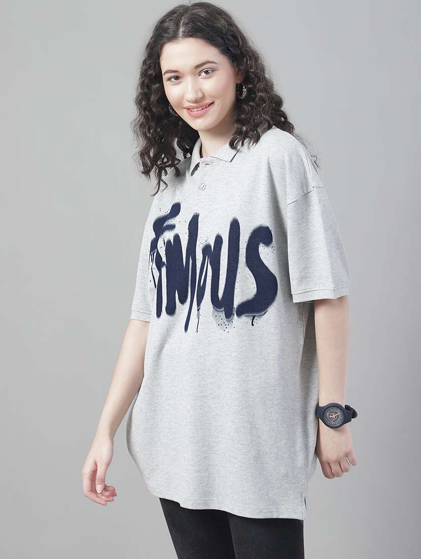 women printed short sleeve oversized t-shirt - 22376648 -  Standard Image - 1