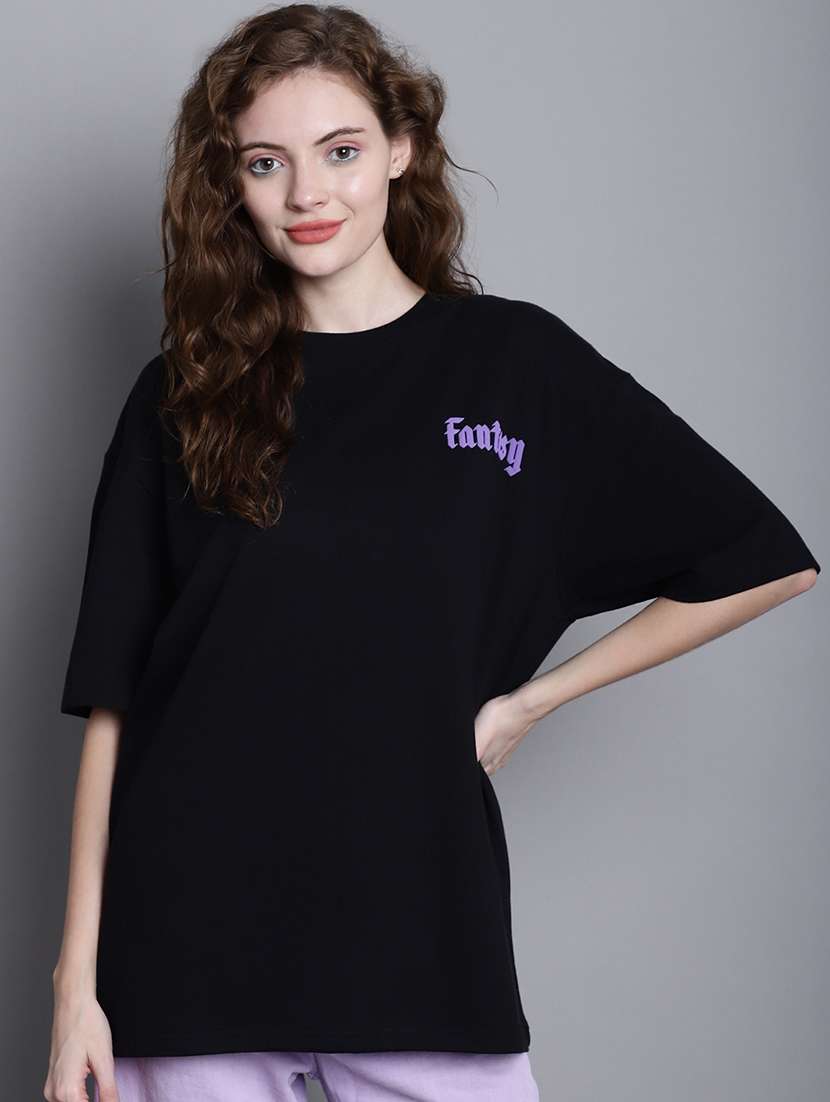 women printed short sleeve oversized t-shirt - 22376649 -  Standard Image - 1