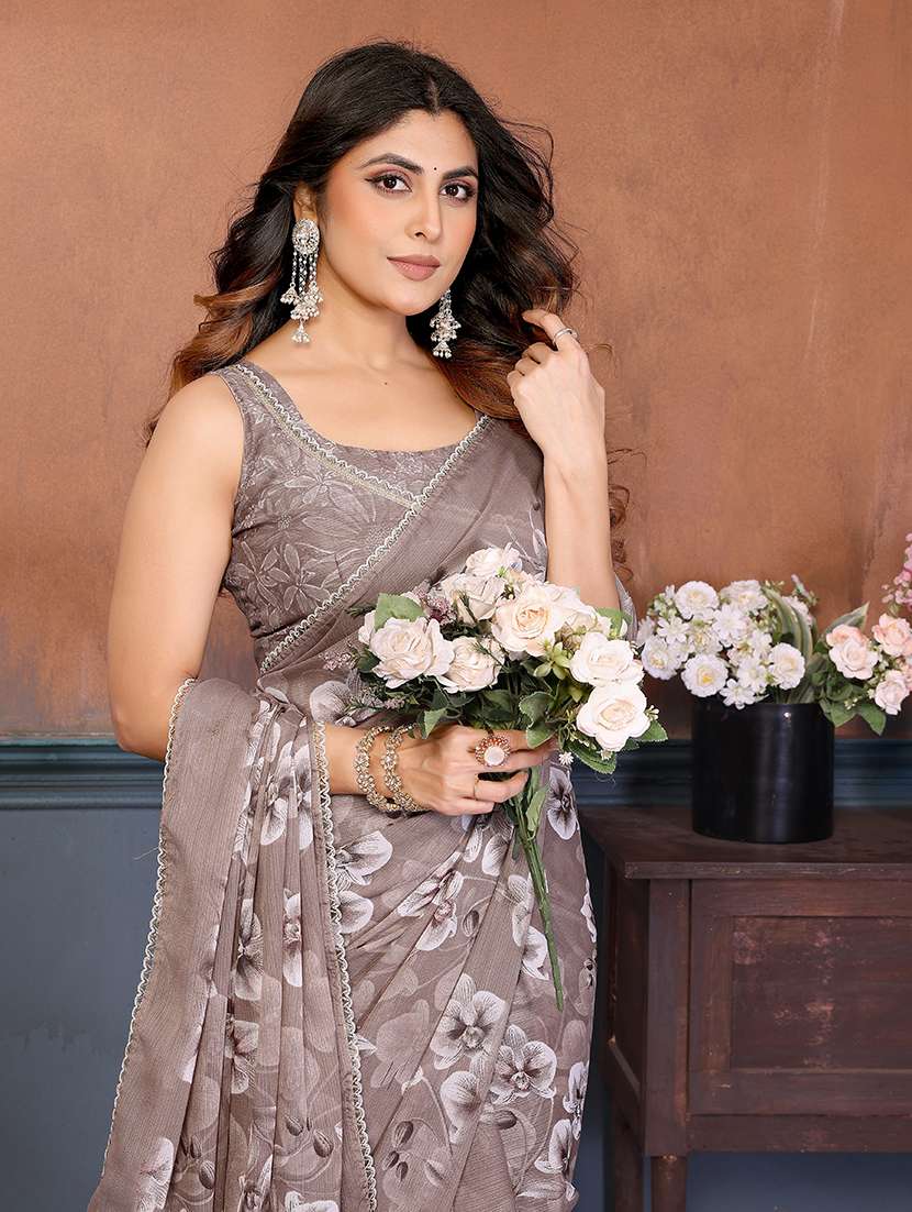 women printed casual wear saree with blouse - 22376670 -  Standard Image - 4