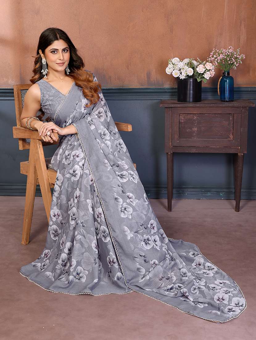 women printed casual wear saree with blouse - 22376671 -  Standard Image - 1