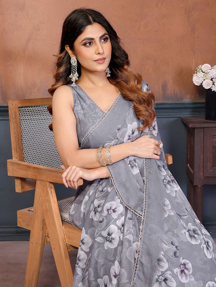 women printed casual wear saree with blouse - 22376671 -  Standard Image - 4