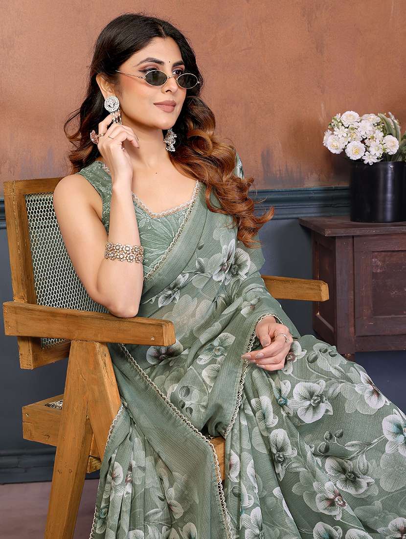 women printed casual wear saree with blouse - 22376673 -  Standard Image - 4