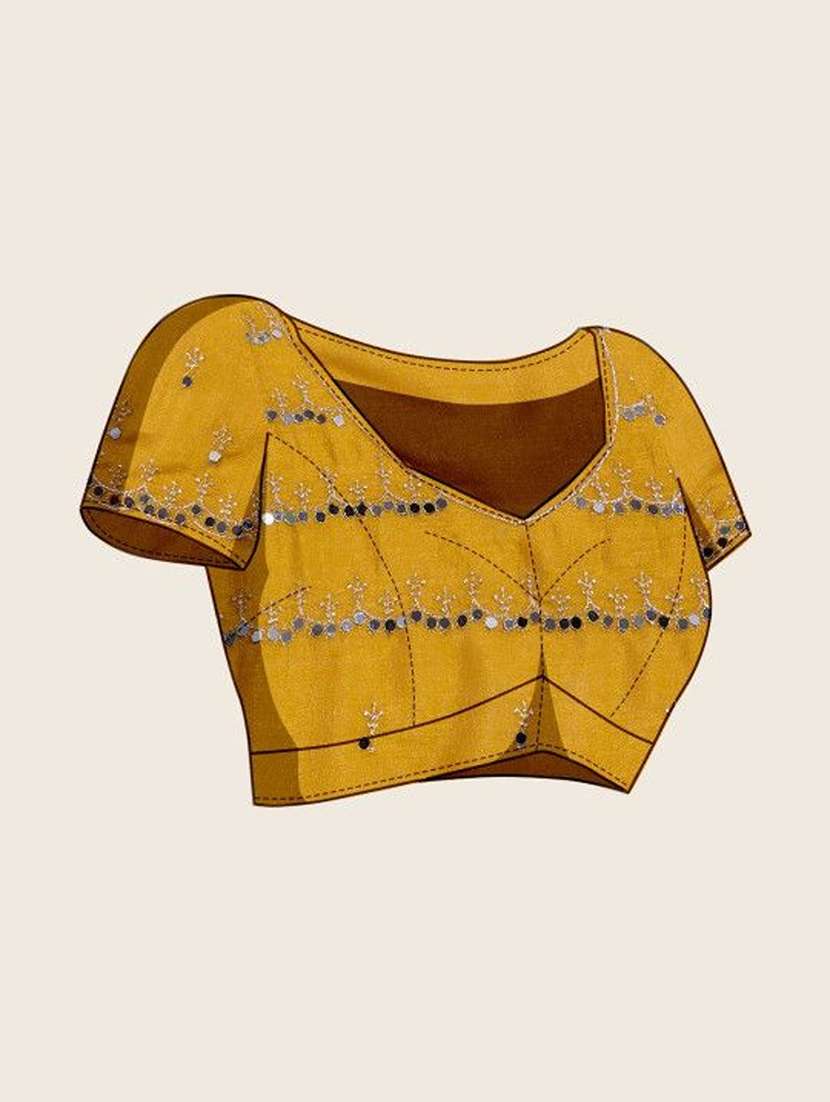 Women Solid With Bordered Saree With Blouse - 22376689 -  Standard Image - 4