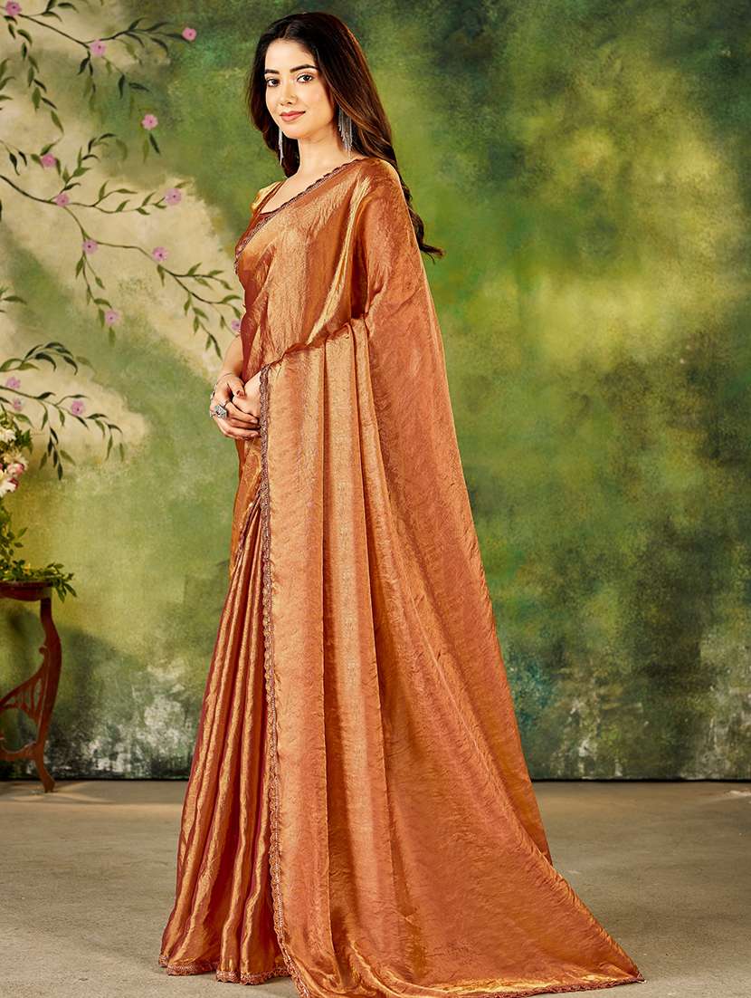 women solid plain saree with blouse - 22376691 -  Standard Image - 1